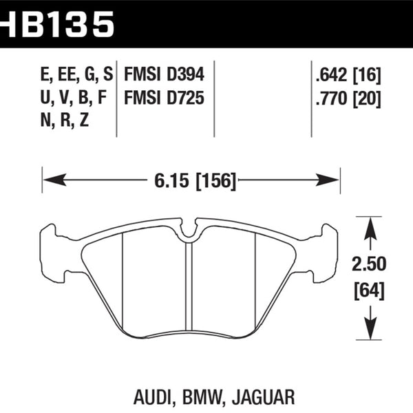 Hawk 95-02 BMW M3 Blue 42 Front Brake Pad