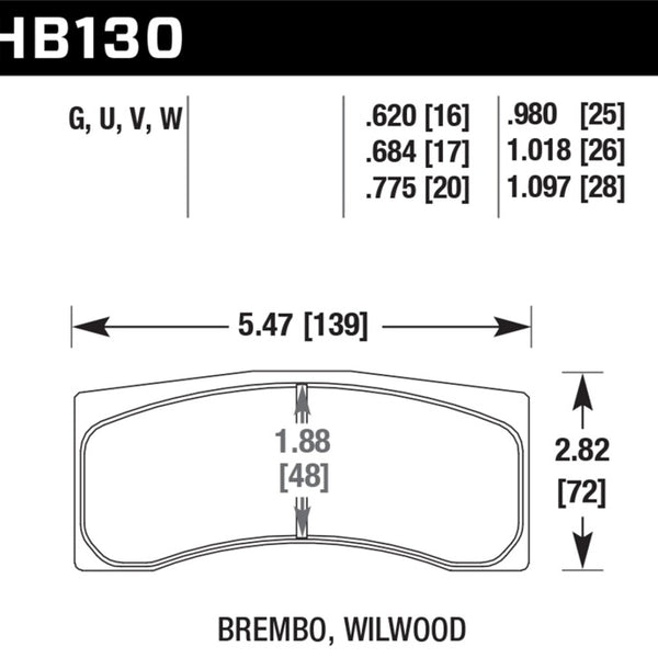 Hawk DTC-80 Brembo 26mm Race Brake Pads