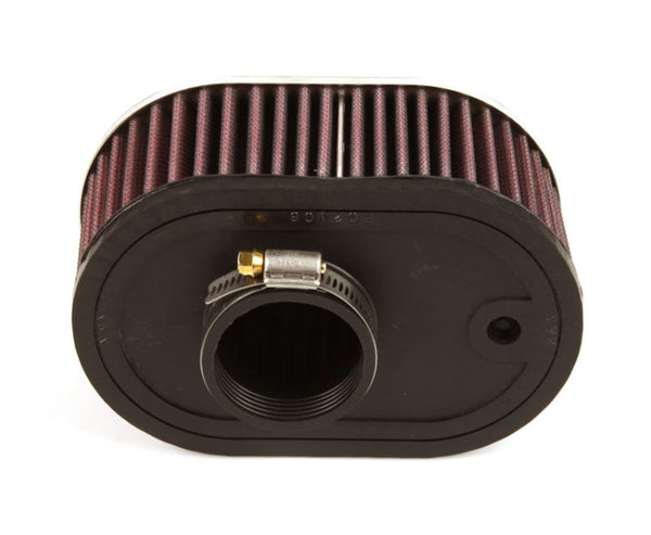 K&N Universal Chrome Filter-Oval Straight 4.5 Inch O/S Width 7 Inch O/S Length 3 Inch Height
