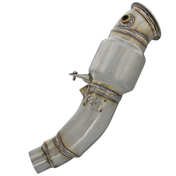 aFe Twisted Steel Catted Downpipe SS-304 12-16 BMW 328i/428i (F30/F32) L4 2.0L (t) N20