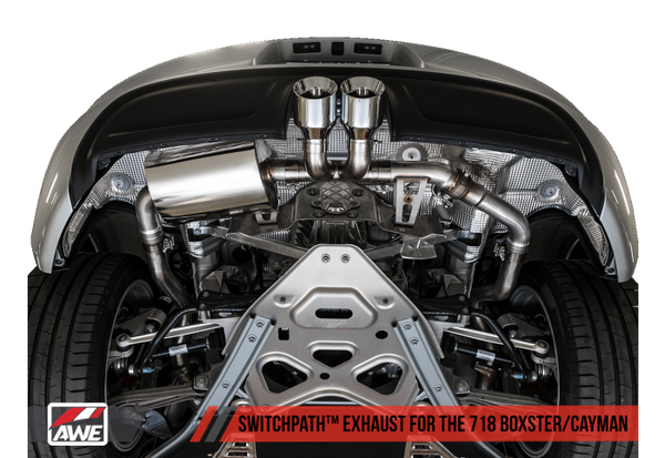 AWE Tuning Porsche 718 Boxster / Cayman SwitchPath Exhaust (PSE Only) - Carbon Fiber Tips