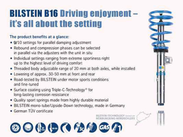 Bilstein B16 2004 Chrysler Crossfire Base Front and Rear Suspension Kit