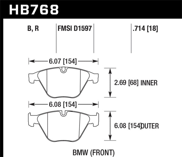 Hawk 11-16 BMW 535i/535i xDrive HPS 5.0 Front Brake Pads