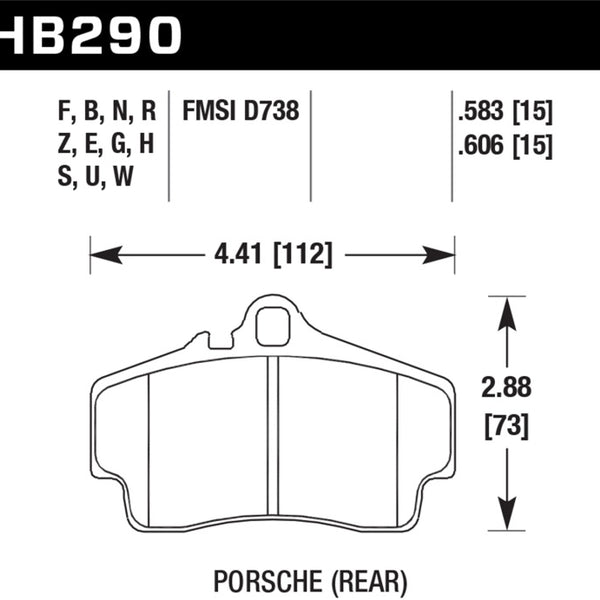Hawk Porsche HPS Street Rear Brake Pads