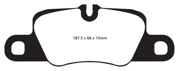 EBC 12-15 Porsche 911 (991) (Cast Iron Rotor only) 3.8 Carrera S Yellowstuff Rear Brake Pads