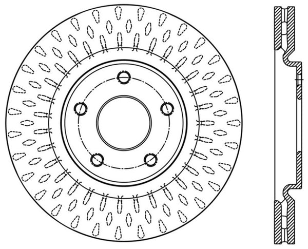 StopTech 12-20 Dodge Grand Caravan Sport Drilled Right Front Rotor