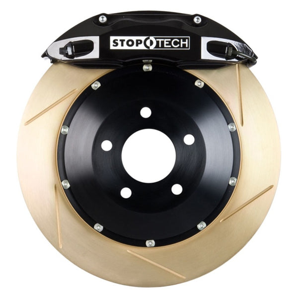 StopTech 00-06 Audi TT Front BBK w/ Black ST-40 Caliper Slotted 328x28 2pc Rotor