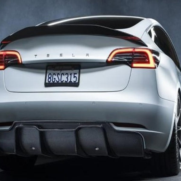Vorsteiner Tesla Model 3 Volta Aero Rear Diffuser Carbon Fiber PP 2X2 Glossy