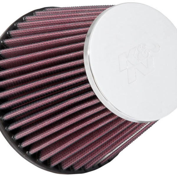 K&N Universal Chrome Filter-Round Tapered 2.5in Flange ID / 5.25in Base OD / 3.5in Top OD / 4.5in H